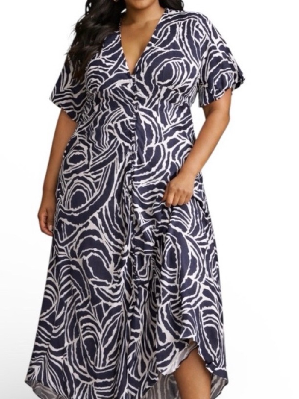 Anthropologie Navy & White Dress, 22W